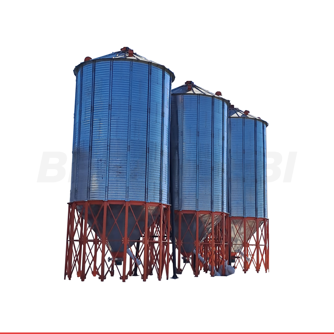 Silos Graneleros, Base Elevada y de Fondo Plano