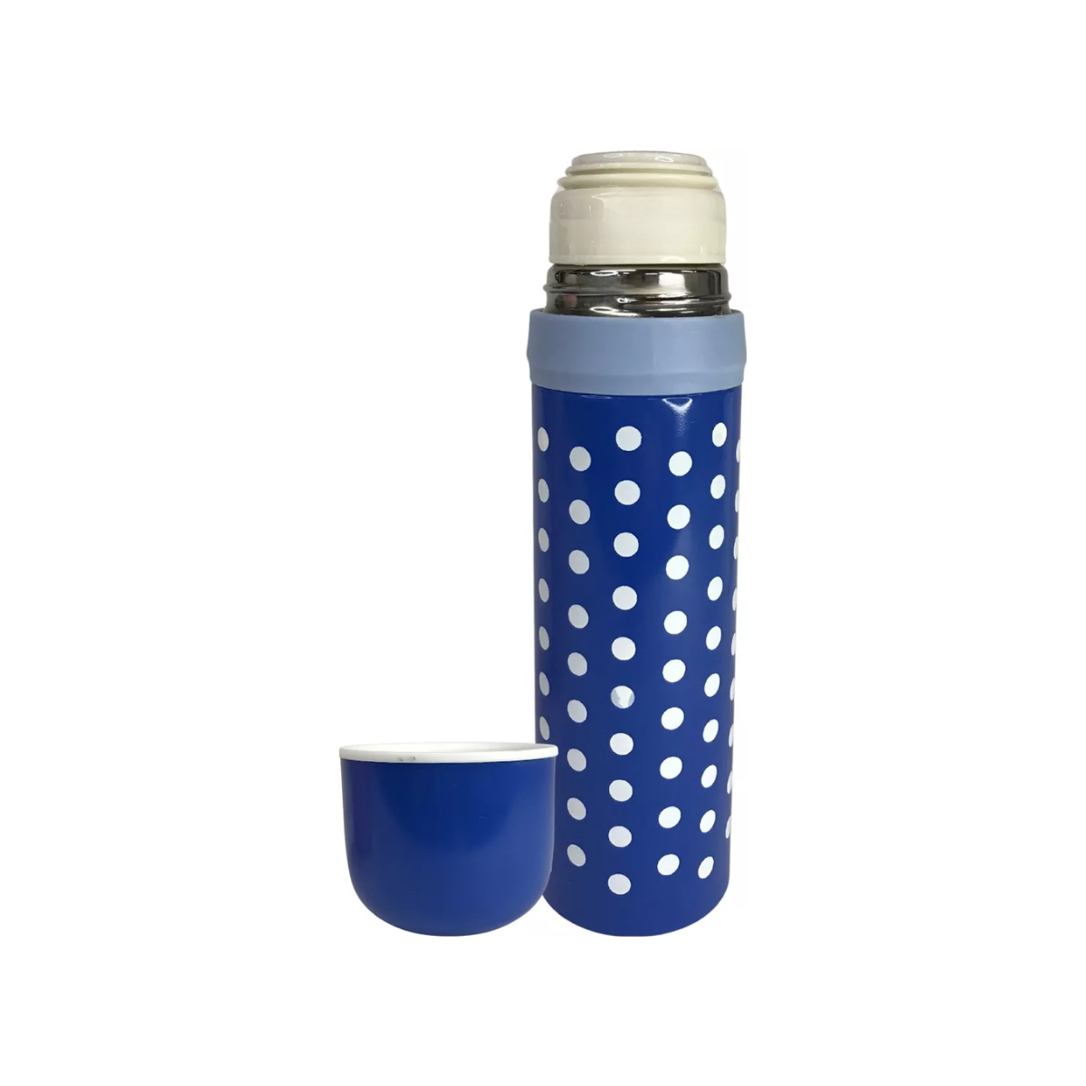 Termo Bala De Acero Inoxidable 350ml A Lunares Con Tapa
