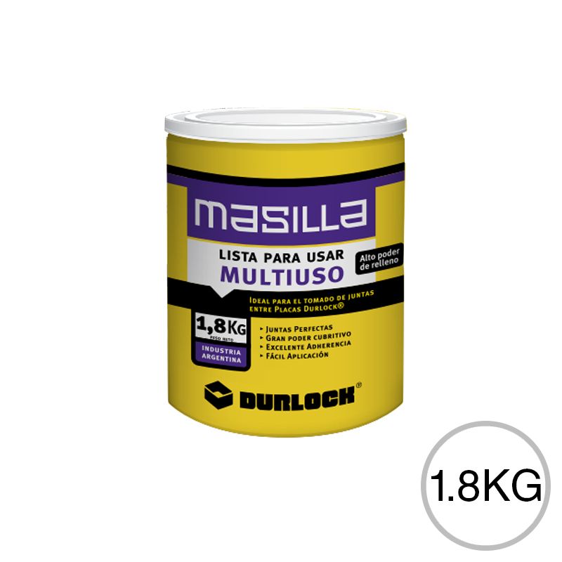 Masilla Multiuso Lista Para Usar Durlock x 1,8 kg