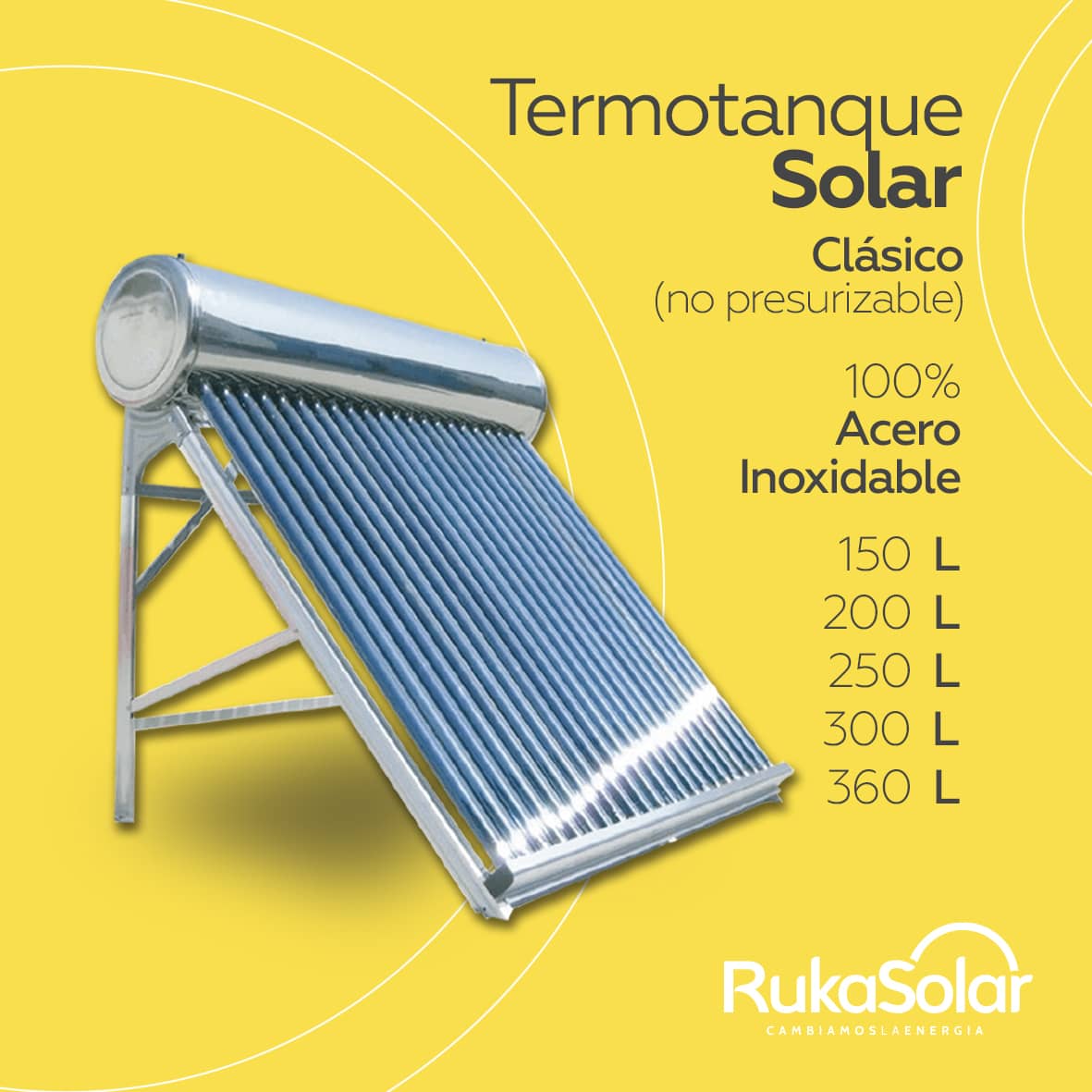 Termotanques Solares no presurizables (Clásicos-Estándar)