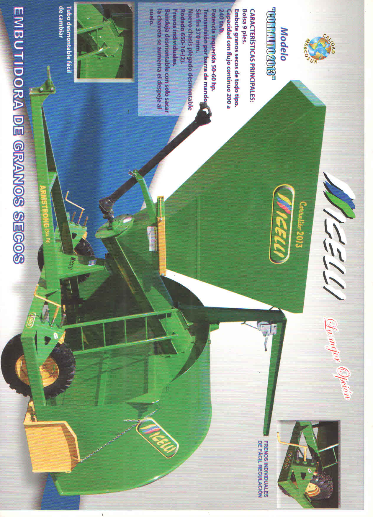 Embutidora Granos Secos 250 tn.Economica con cubiertas 650-16