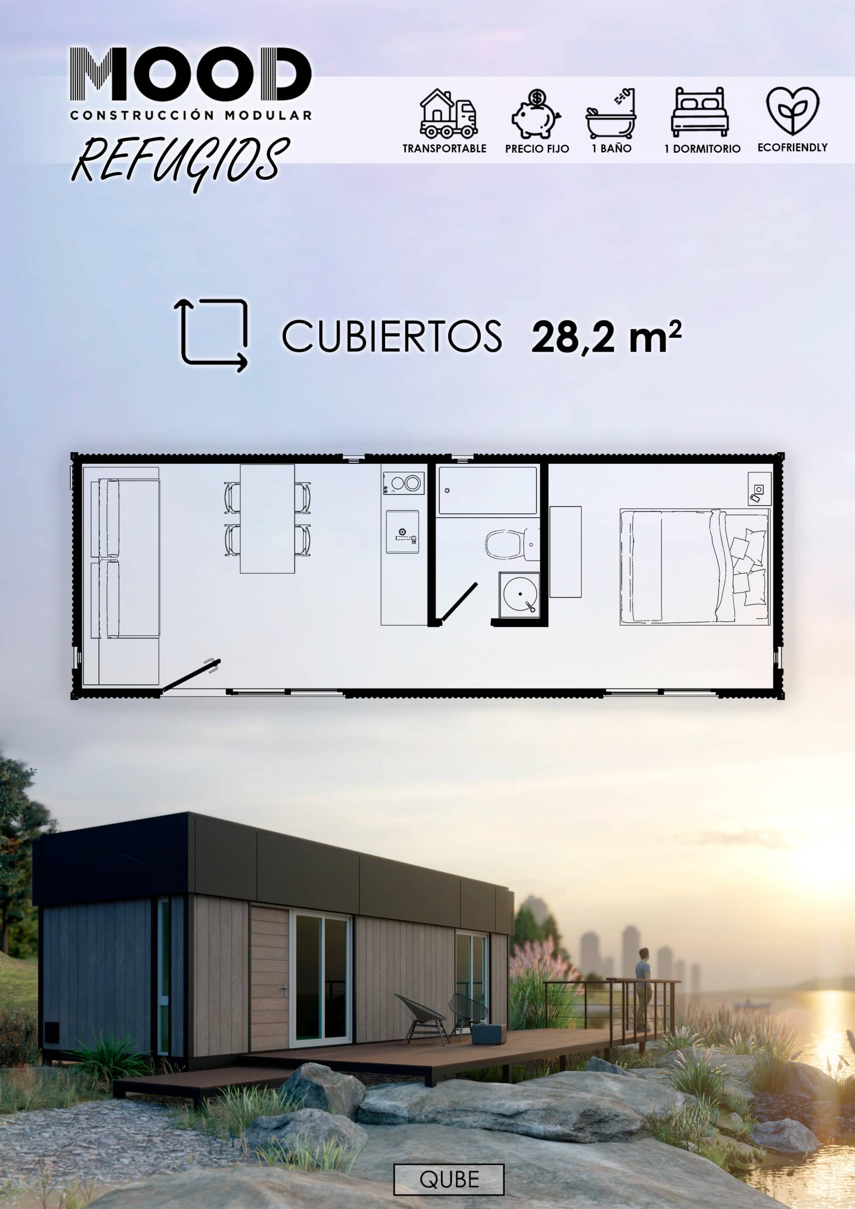 REFUGIO MODULAR 27 metros cuadrados - MOOD CONSTRUCCIONES