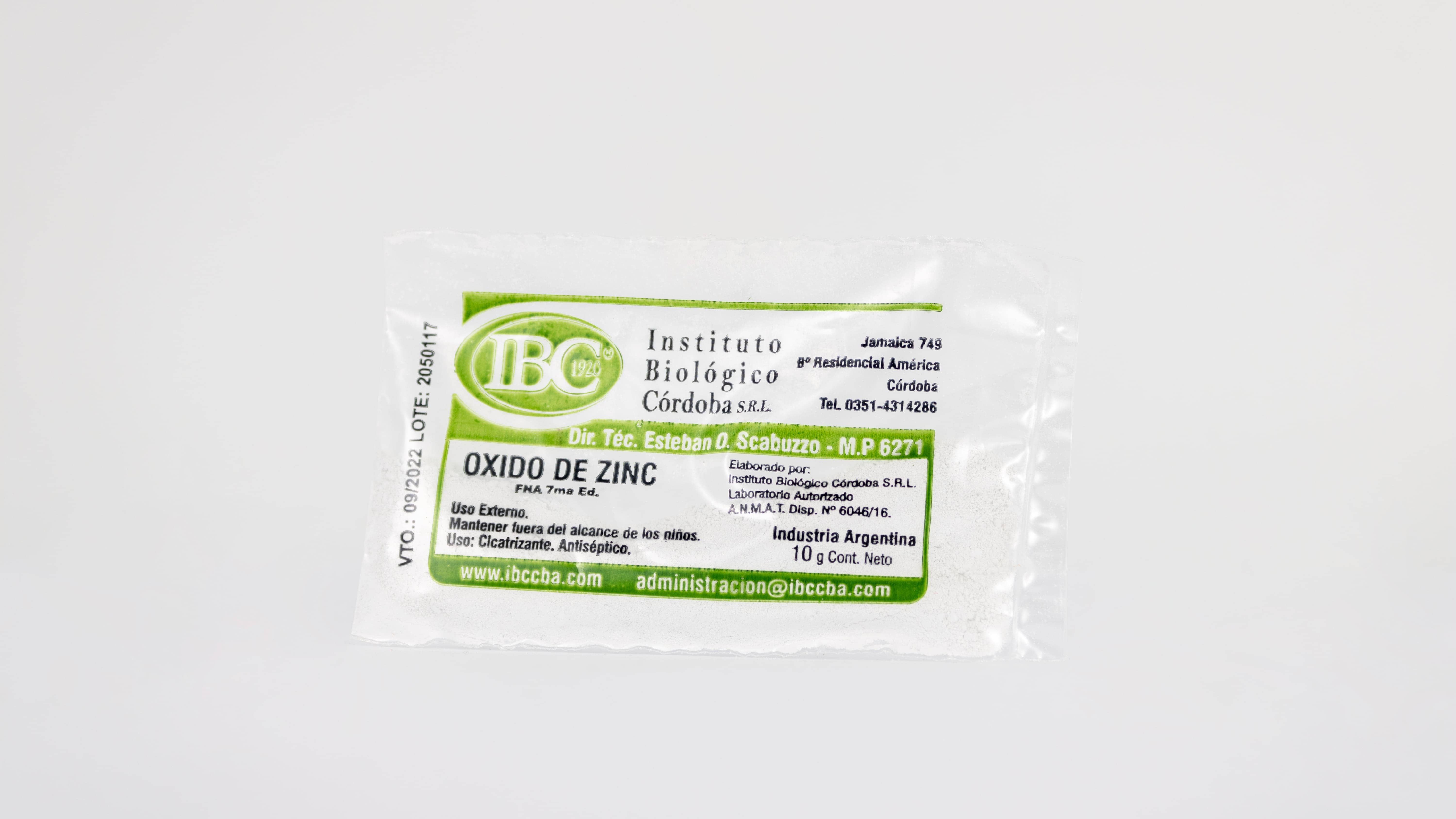 OXIDO DE ZINC x 10g