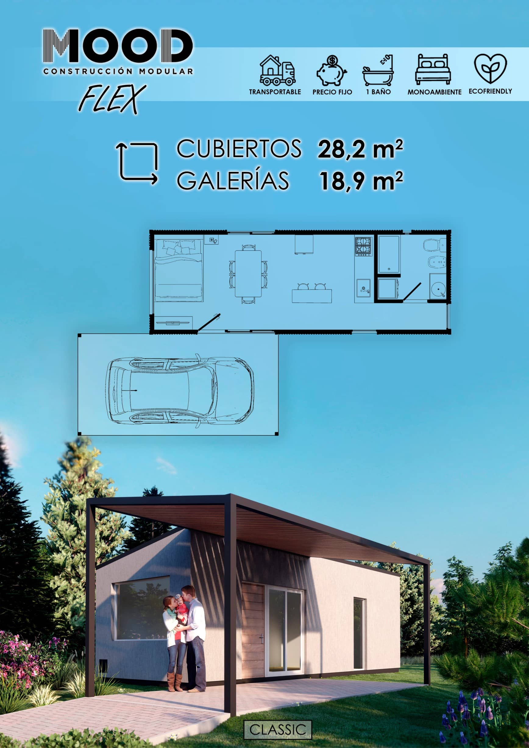 CASA MODULAR FLEX MONOAMBIENTE - MOOD CONSTRUCCIONES